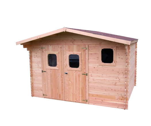 Abri Dommar, Douglas Madriers 28mm, 3.80 x 3.50, 13.30m²