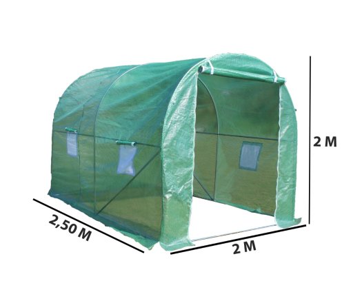 Serre jardin tunnel, Métal, 2x2,50 m, 5.00m²