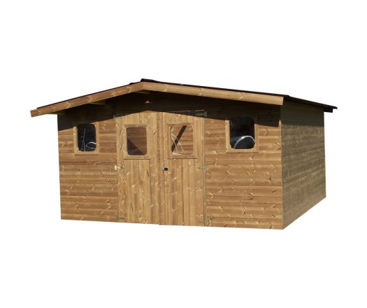 Abri Thermabri, Epicéa THT madriers 28mm, 4.30 x 3.50m, 15.10m²
