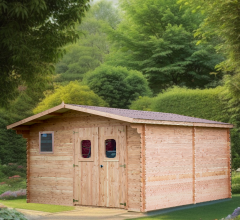 Abri Dommar, Douglas Madriers 28mm, 4.00 x 5.00m, 20m²