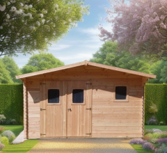 Abri Dommar, Douglas Madriers 28mm, 4.20 x 3.50, 14.80m²