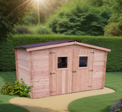Abri Dublin, Douglas Madriers 28mm, 3.20 x 3.00, 9.90m²