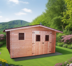 Abri Dublin, Douglas Madriers 28mm, 4.00 x 4.00m, 16.00m²