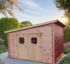 Abri Danube, Douglas Madriers 28mm, 3.15 x 3.15m, 10.00m²