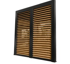 Ventelles aluminium mobiles couleur imitation bois pour  côté 3 m pour pergola bioclimatique PER 3630 BI et PER  2430 BI