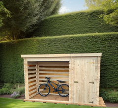 Abri range-bûches, Epicéa Madriers 20mm, 3.30 x 1.20 m, 4.00m²