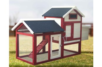 Poulailler standard bi-corps couvert, Bois, 1.15 x 0.52m, 0.94m²