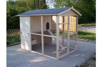 Poulailler très grande taille XXL, Bois, 1.75 x 2.68m, 4.69m²