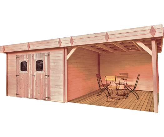 Abri Dinan, Douglas Madriers 28mm, 5.75 x 3.00m, 17.25m²