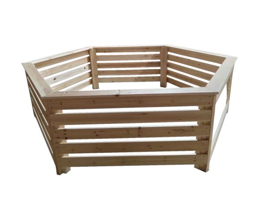 Habillage hexagonal pour spas et piscines gonflables, Bois, 2.60 x 2.10 m, 5.46m²