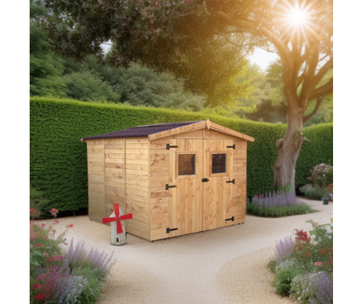 Abri Eden, Epicéa panneaux 16mm, 2.40 x 2.40m, 7.20m²