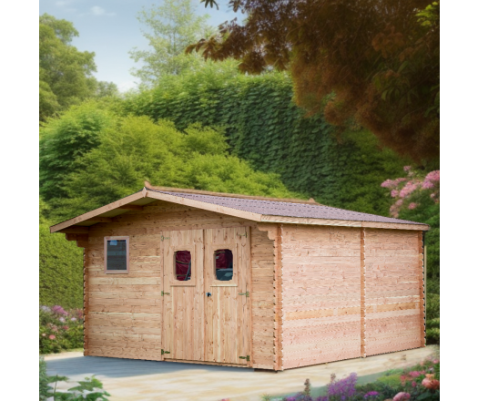 Abri Dommar, Douglas Madriers 28mm, 4.00 x 5.00m, 20m²