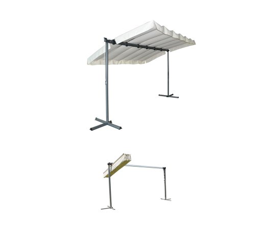 Pergola Marquise avec toile, Aluminium, 2.50 x 3.40, 8.50m²