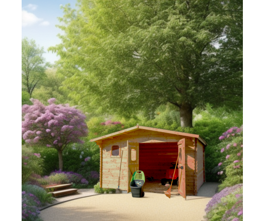 Abri Dommar, Douglas Madriers 28mm, 3.80 x 3.50, 13.30m²