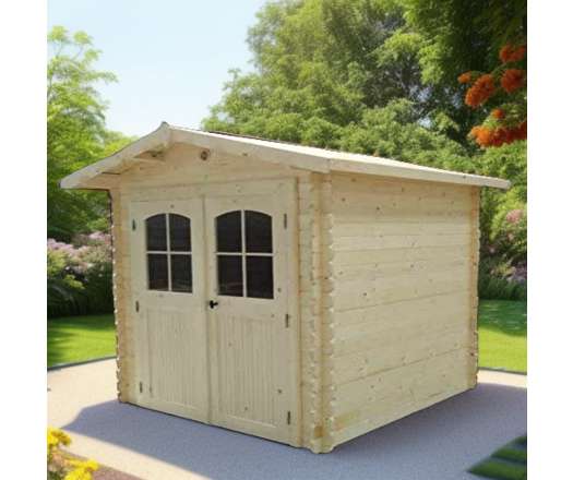 Abri Loire, Epicéa Madriers 28mm, 2.20 x 2.20m, 4.00m²