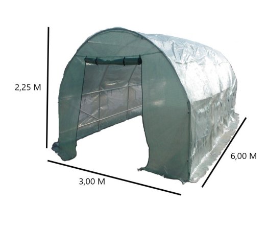 Serre jardin tunnel, Métal, 3.00 x6.00 m, 18m²
