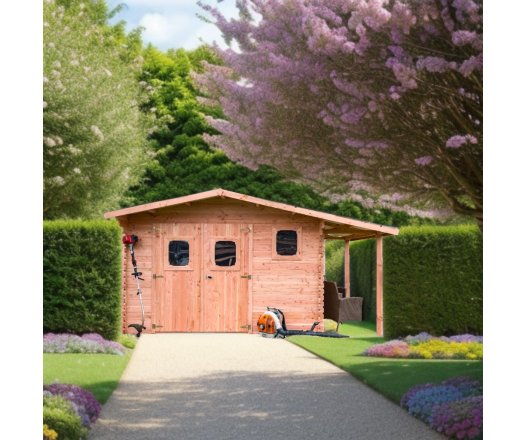 Abri Dommar, Douglas Madriers 28mm, 4.90 x 3.50m, 17.20m²