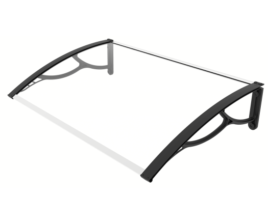 Marquise de porte et fenêtre 80 x 120 cm / support mural plastique / polycarbonate plein compact 3 mm / extrêmement résistant