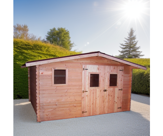 Abri Dublin, Douglas Madriers 28mm, 4.30 x 3.00m, 12.90m²