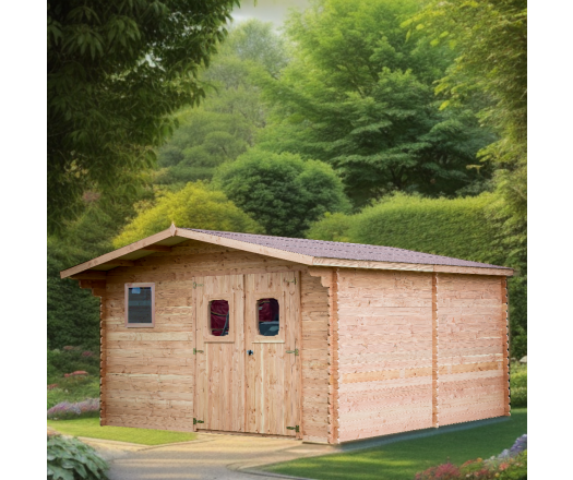 Abri Dommar, Douglas Madriers 28mm, 4.00 x 5.00m, 20m²