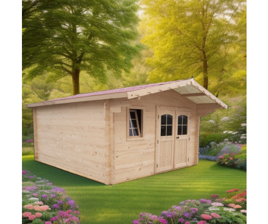 Abri Natura, Epicéa madriers 42mm, 3.60 x 4.30m, 15.70m²