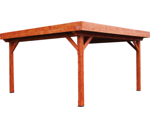 Auvent Ombra, Sapin du nord couverture bac acier, 4.00 x 4.00 m, 16m²