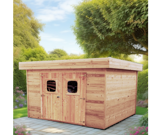 Abri Dinan, Douglas Madriers 28mm, 3.40 x 3.40m, 11.50m²