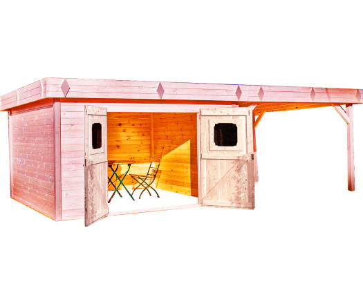 Abri Dinan, Douglas Madriers 28mm, 7.10 x 4.10m, 29m²