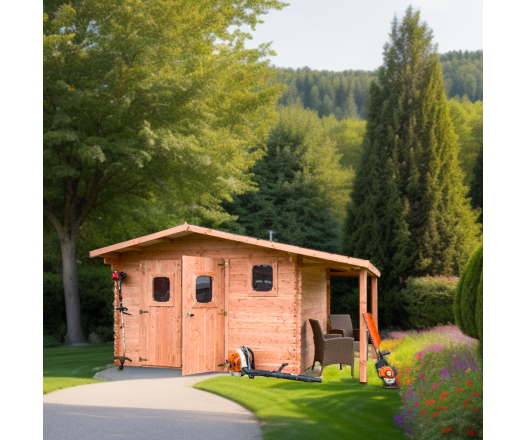 Abri Dommar, Douglas Madriers 28mm, 4.90 x 3.50m, 17.20m²