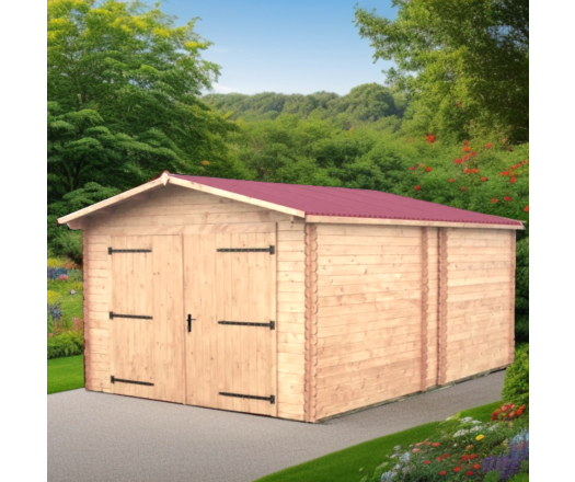 Garage Denis, Douglas Madriers 28mm, 3.50 x 5.40m, 19.00m²