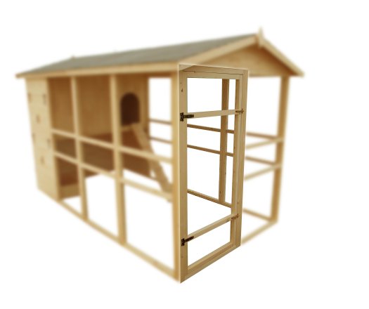 Poulailler XXXL, Bois, 1.75 x 3.48m, 6.10m²