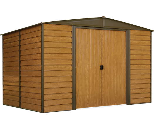 Abri Métal, grand volume, imitation bois, 3.10m x 2.40m, 7.40m²