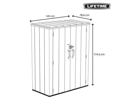 Armoire de rangement, résine, imitation  bois, 1.40m x 0.70m, 1.00m²