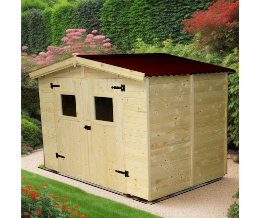 Abri Eden, Epicéa panneaux 16mm, 2.70 x 1.90m, 5.00m²