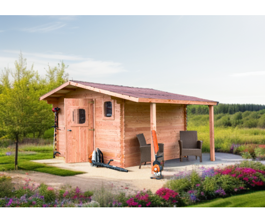 Abri Dommar, Douglas Madriers 28mm, 4.90 x 4.00m, 19.70m²