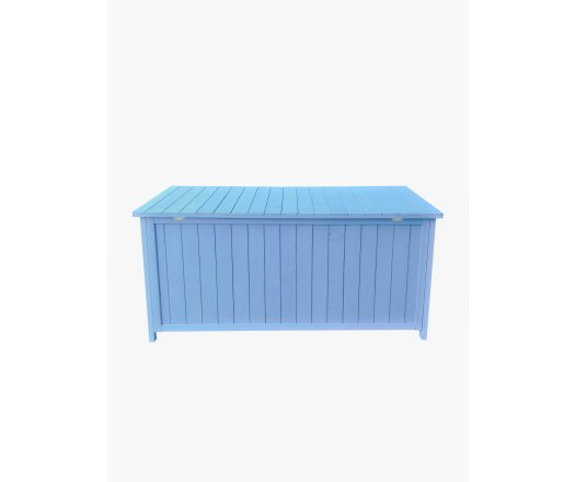 Coffre de rangement, Bois lasuré couleur bleue, 0.50 x 1.30 m, 0.65m²