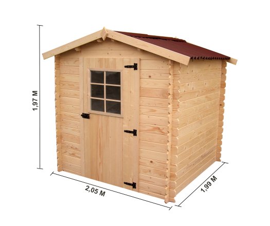 Abri Alpina, Epicéa madriers 20mm, 2.0 x 2.0 m, 4.00 m²