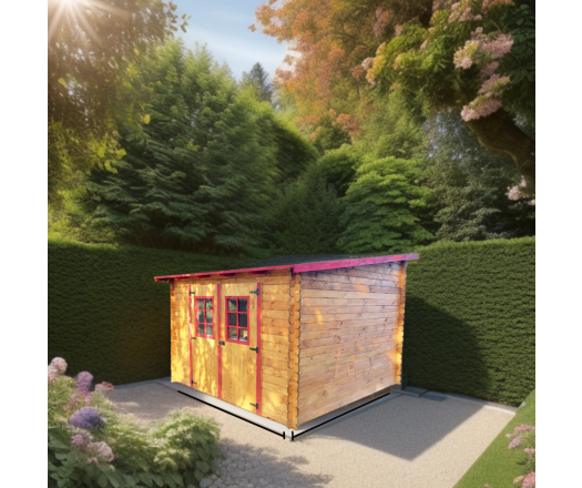 Abri Lavan, Epicéa Madriers 28mm, 3.00 x 3.30m, 10.00m²