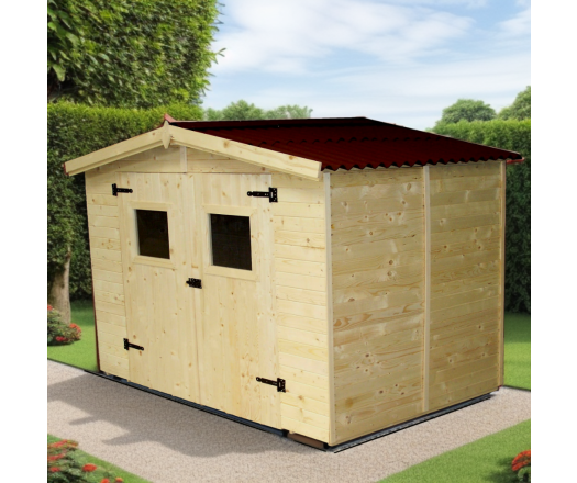 Abri Eden, Epicéa panneaux 16mm, 2.70 x 1.90m, 5.00m²