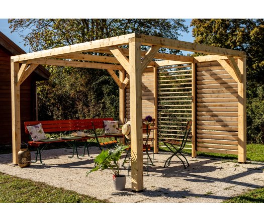 Pergola Veneto, Bois douglas, 3.40 x 3.10 m, 10.50m²