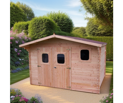 Abri Dommar, Douglas Madriers 28mm, 3.80 x 3.50, 13.30m²