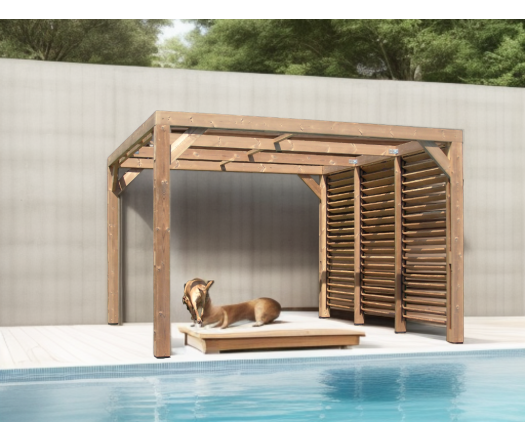 Pergola Thermauvent avec ventelles /1 coté, THT, 3.40 x 3.10m, 10.70m²