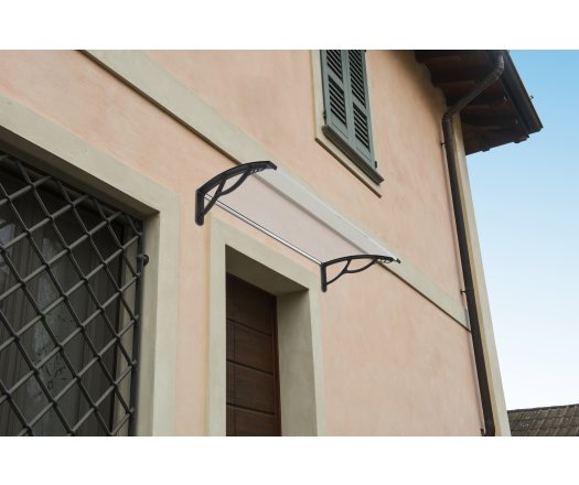 Marquise de porte et fenêtre 80 x 120 cm / support mural plastique / polycarbonate plein compact 3 mm / extrêmement résistant
