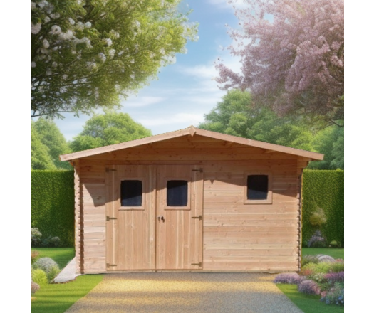 Abri Dommar, Douglas Madriers 28mm, 4.20 x 3.50, 14.80m²