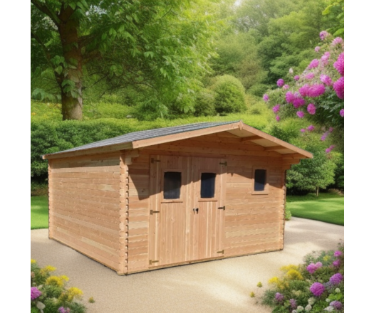 Abri Dommar, Douglas Madriers 28mm, 4.20 x 3.50, 14.80m²