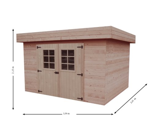 Abri Kemper, Epicéa Madriers 28 mm, 3.40 x 2.35m, 8.00m²
