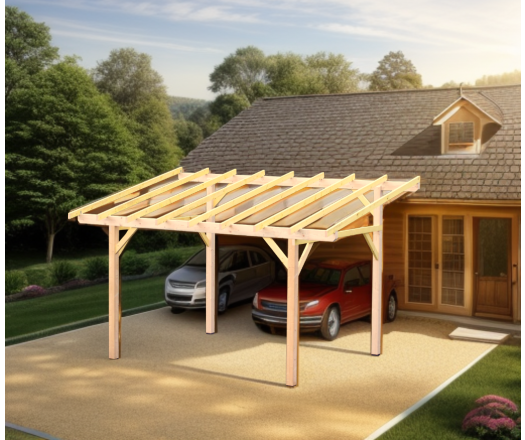 Carport Avento, Epicéa du nord section 120 x 120mm, 3.00 x 3.60m, 16.20m²