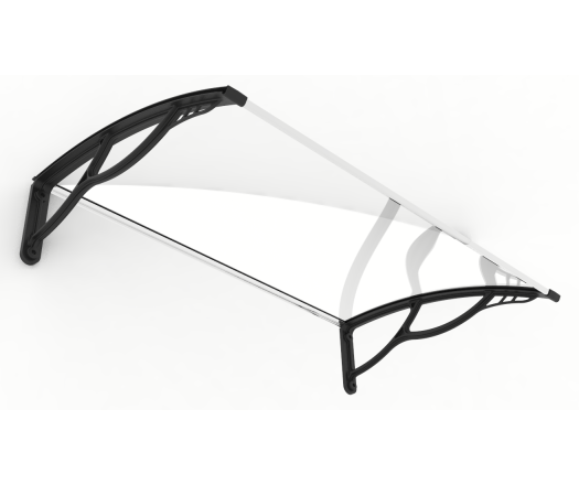 Marquise de porte et fenêtre 80 x 120 cm / support mural plastique / polycarbonate plein compact 3 mm / extrêmement résistant