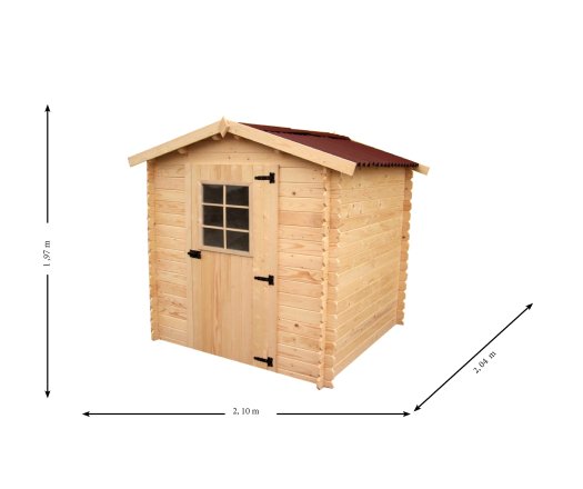 Abri Vaduz, Epicéa madriers 28 mm, 2.10 x 2.00m, 4.30 m²