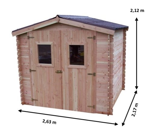 Abri Dublin, Douglas Madriers 28mm, 2.60 x 2.20m, 5.70m²